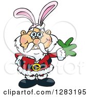 Poster, Art Print Of Friendly Waving Santa Wearing Easter Bunny Ears