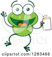 Poster, Art Print Of Happy Green Frog Holding A Beer