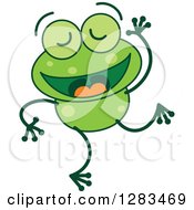 Poster, Art Print Of Happy Dancing Green Frog
