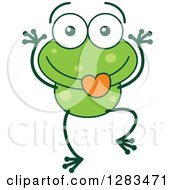 Poster, Art Print Of Goofy Green Frog Making Funny Faces