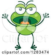 Poster, Art Print Of Angry Yelling Green Frog