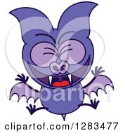 Poster, Art Print Of Happy Celebrating Purple Vampire Bat