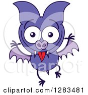 Poster, Art Print Of Goofy Purple Vampire Bat Making Funny Faces