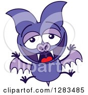 Poster, Art Print Of Laughing Purple Vampire Bat