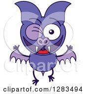 Poster, Art Print Of Winking Purple Vampire Bat