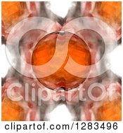 Clipart Of A 3d Orange Glass Fractal Marble Sphere Kaleidoscope Background Royalty Free Illustration