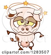 Poster, Art Print Of Dizzy Cartoon Cow