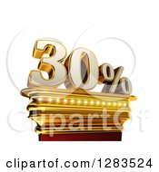 Poster, Art Print Of 3d Thirty Percent Discount On A Gold Pedestal Over White