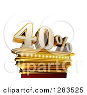 3d Forty Percent Discount On A Gold Pedestal Over White