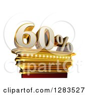 Poster, Art Print Of 3d Sixty Percent Discount On A Gold Pedestal Over White