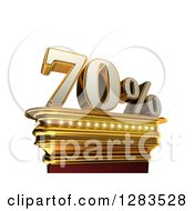 Poster, Art Print Of 3d Seventy Percent Discount On A Gold Pedestal Over White