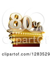 Poster, Art Print Of 3d Eighty Percent Discount On A Gold Pedestal Over White