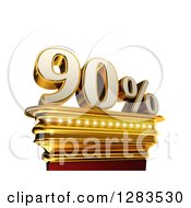 3d Ninety Percent Discount On A Gold Pedestal Over White