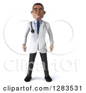 Clipart Of A 3d Young Black Male Doctor Royalty Free Illustration