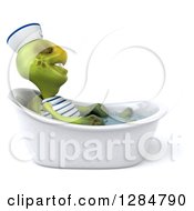 Clipart Of A 3d Tortoise Sailor Relaxing In A Bath Tub Royalty Free Illustration