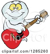 Poster, Art Print Of Cartoon Happy Ghost Playing An Acoustic Guitar