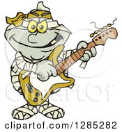 Poster, Art Print Of Cartoon Mummy Playing An Electric Guitar