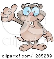 Clipart Of A Cartoon Happy Mole Giving A Thumb Up Royalty Free Vector Illustration by Dennis Holmes Designs