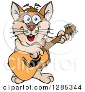 Poster, Art Print Of Cartoon Happy Hamster Playing An Acoustic Guitar