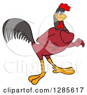 Cartoon Clipart Of A Big Hearted Red Rooster Royalty Free Vector Illustration