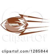 Clipart Of A Brown American Football With Speed Spikes Royalty Free Vector Illustration