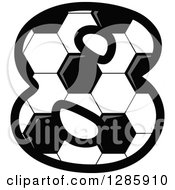 Poster, Art Print Of Grayscale Soccer Ball Number Eight