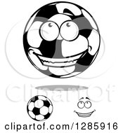 Clipart Of Soccer Balls And A Face Royalty Free Vector Illustration