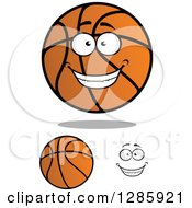 Clipart Of A Face And Black And Orange Basketballs Royalty Free Vector Illustration