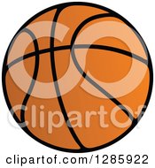 Clipart Of A Black And Orange Basketball Royalty Free Vector Illustration