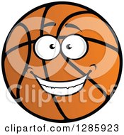 Clipart Of A Black And Orange Basketball Character Smiling Royalty Free Vector Illustration