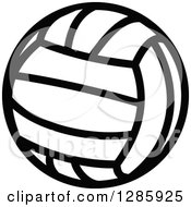 Clipart Of A Black And White Volleyball Royalty Free Vector Illustration