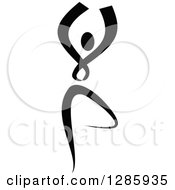 Poster, Art Print Of Black And White Ribbon Person Dancing Ballet