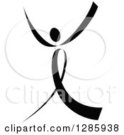 Poster, Art Print Of Black And White Ribbon Person Dancing
