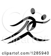 Clipart Of A Black And White Ribbon Couple Dancing 2 Royalty Free Vector Illustration