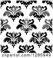 Poster, Art Print Of Seamless Pattern Background Of Black And White Floral