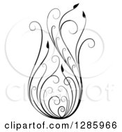 Poster, Art Print Of Black And White Scroll Design Element With Floral Swirls 3