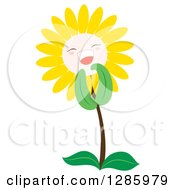 Poster, Art Print Of Happy Yellow Daisy Or Sunflower Laughing