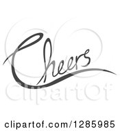 Clipart Of Written Gray Cheers Text Royalty Free Vector Illustration
