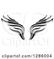 Poster, Art Print Of Black And White Wing Tattoo Design