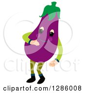 Poster, Art Print Of Jolly Eggplant Character