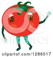 Waving Tomato Character