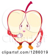 Clipart Of A Half Apple Guy Royalty Free Vector Illustration