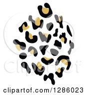 Clipart Of A Black And Gold Leopard Print Design Royalty Free Vector Illustration