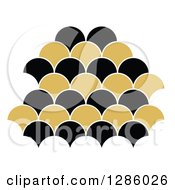 Poster, Art Print Of Black And Gold Scallop Design