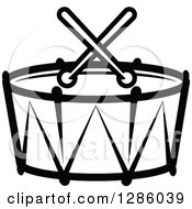 Poster, Art Print Of Black And White Drum And Sticks