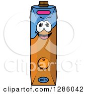 Clipart Of A Happy Carton Of Orange Juice 3 Royalty Free Vector Illustration