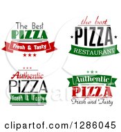 Clipart Of Text Pizza Designs Royalty Free Vector Illustration