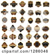 Clipart Of Brown And Gold Labels With Sample Text Royalty Free Vector Illustration