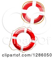 Poster, Art Print Of Red And White Life Buoys