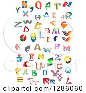 Poster, Art Print Of Colorful Abstract Alphabet Letters